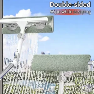 2 in 1 Rotatable Eco Friendly Stainless Steel Window Cleaning Squeegee Kit with Extension Pole