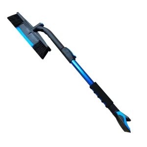 2-in-1 Snow & Ice Remover Extendable Snow Cleaning Brush with 360 Degree Rotatable Head and Comfort Foam Grip for Auto Vehicle