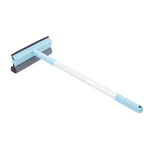 2 in 1 Sustainable Green Window Cleaning Tool PP Plastic Window Squeegee Aluminum Telescopic Pole Dual Purpose Window Cleaner