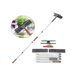 2 in 1 Telescopic Window Washing Squeegee Car Shower Window Washer Brush Glass Cleaner