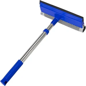 2 in 1 Window Car Squeegee Retractable Stainless Steel Handle Minimalist Design Windshield Cleaner Tool for Cars Glass