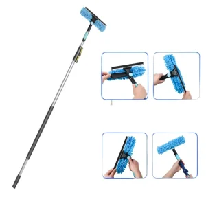 2 in 1 Window Cleaning Tool Telescopic Window Squeegee Cleaner with Telescopic Extension Pole Window Cleaning Equipment