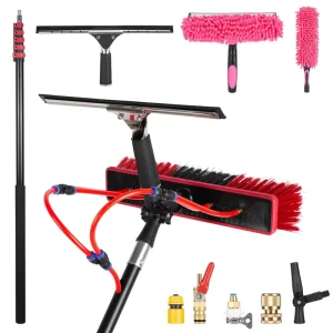 20-60 Feet Plastic Aluminum Telescopic Cleaning Tools Kit Solar Panel Window Brush Equipment Effective Cleaning