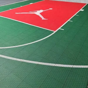 20 x 20 Feet Backyard DIY Basketball Shooting Court Rubber PP Interlocking Flooring Tiles Eco-Friendly Elastic