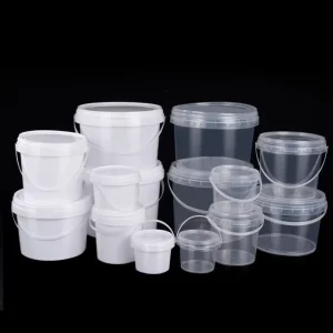 200ml 500ml 1L 2L 3L 4L 5L 6L 8L 9L 10L 15L 25L Handle Food Grade Packing Bucket Round Plastic Bucket with Sealed Lid
