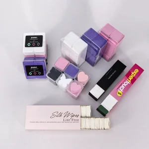 200pcs box Lint-Free Meltblown 3 Ply Colorful Nail Polish Remover Wipes in Stock