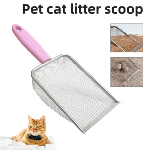 201/304 Stainless Steel Cat Manure Shovel Cat Litter Shovel Stainless Steel PP Handle Pet Cleaning Tool