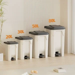 20L 30L 50L 80L Recycle Waste Bins Kitchen Waste Bin Plastic Trash Can With Pedal Bin