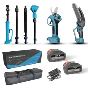 20V Lithium Cordless Pole Saw Electric Pruner Kit Telescopic Extension Rod Brushless Motor Digital Display OEM Customizable