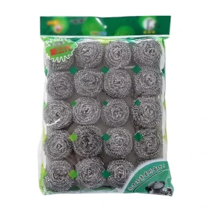 20pcs Stainless Steel Scourer Sponge Heavy Duty Kitchen Cleaning Sponge Pot Stainless Steel Wool Scourer Pot Sponge Scourer