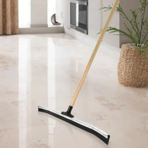 24” Floor Wiper Industrial Floor Squeegee Soft Profile Wiper with Rubber Plastic Steel Handle Cleaner