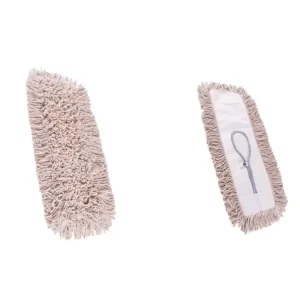 24″ Reusable Cotton Mop Pad Washable Wet Dry Replacement Dust Mop Refill Professional Floor Sweeper for Home Cleaning