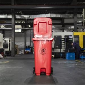 240L Dustbin Plastic Garbage Containers Plastic Waste Bin with Wheels OEM