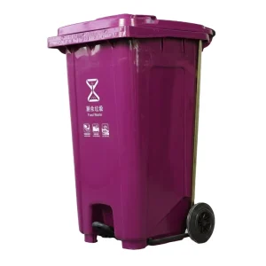 240L Outdoor Blue Recycle Wheelie Bin Pedal Structure Plastic Trash Can Garbage Bin