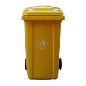 240L Plastic Waste Bin with Easy-Roll Wheels Ideal for Street and Public Use