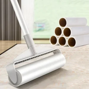 24cm Wide Extendable Long Handle Sticky Lint Roller Pet Hair Dust Remover for Home Furniture