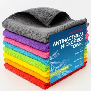 25*25cm Custom Logo Reusable Microfiber Kitchen Cleaning Cloth OEM Bulk Household Absorbent Antibacterial Dish Towel