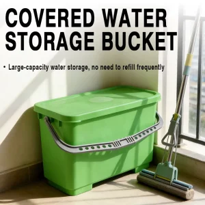 25-Liter Rectangular PP Bucket with Lid for Cleaning Vehicles Large Storage in Kitchen Living Room Water Bucket Accessory