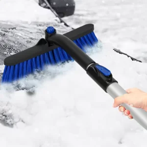 27″ Adjustable Foam Shovel Rotating Ice Scraper Snow Brush with Cleaner for Car Sweeper Shovel Kit