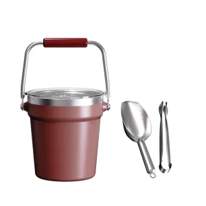 2L Stainless Steel Tropical Double Walled Portable Vacuum Insulated Camping Ice Bucket Lid Scoop Bar Accessories Cocktail Wine
