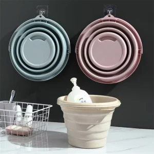 3 15L PP Folding Bucket Thickened Foldable Portable Water Carrier for Outdoor Car Wash Travel Pen Washing Great for Camping
