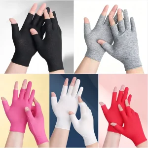 3 Finger Open Cotton Gloves High Elastic Breathable Ultrasonic Sew Touch Screen Driving Work Sun Protection Half Finger Gloves