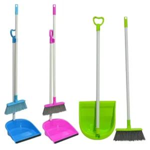 3 Foot Overall Height Black Folding Lobby Dust Pan Broom Dustpan for Home Office