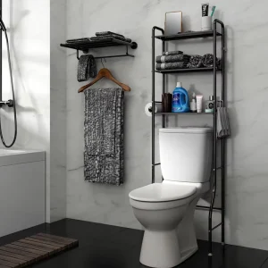 3 Layer Space Saver Over the Toilet Bathroom Metal Multifunctional Storage Rack Organizer Shelf