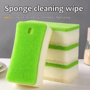 3 Layers Dual Sided Kitchen Sponge Non Scratch Dishwashing Scrubber Super Absorbent Cleaning Sponge for Pots Pans