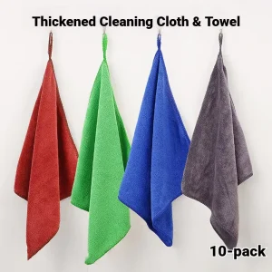 3 Pack 400GSM Custom Color Household Cleaning Towel No Shedding Thickened 30*30 30*60 Fine Fiber Absorbent Cloths for Glass Wipe