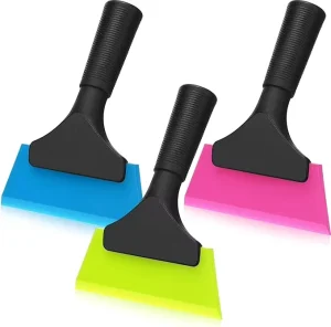 3 Pcs Silicone Scraper with Non slip Handle Car Window Tint Cleaning Squeegee for Auto Glass Mirror Model A 130