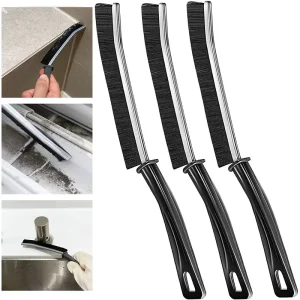 3 Piece Multifunctional Crevice Cleaning Brush Set Plastic Bathroom and Kitchen Gadgets Steel Wire for Car Usage