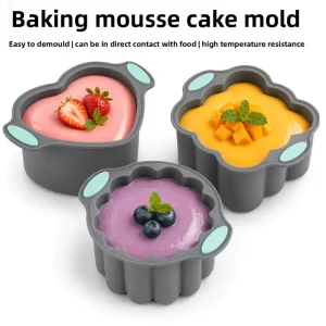 3-Piece Silicone Non-Stick Baking Mold Set for Air Fryer and Steaming Muffins Custards and Eggs