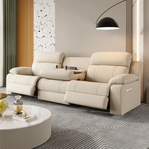 3-Seater Fabric Power Reclining Sofa with USB Ports