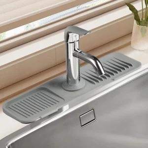3-Size Sink Faucet Silicone Mat Absorbent Draining Water Catcher Splash Guard