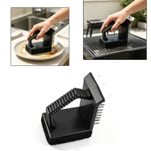 3-in-1 BBQ Grill Cleaning Brush with Scraper Stainless Steel Wire Brush