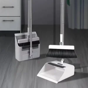 3 in 1 Broom and Dustpan Set 180 Degree Rotatable Long Handle Stand up Combo Space Saving Floor Cleaning Tools for Home Office