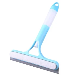 3 in 1 Double Sided Soft Rubber Water Squeegee Effort Saving Hangable Glass Scraper Water Stain Wiper for Plastic Bathroom Floor