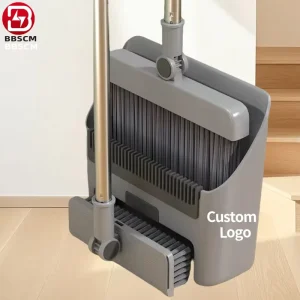 3 in 1 Foldable Rotating Household Long Handle Broom Set Soft Silicone Wiper Dustpan Magic Broom Soft for Cleaning Floor