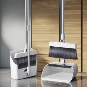 3-in-1 Foldable Rotating Long Brush Set New Convenient Plastic Broomhead Steel Broomstick Home Kitchen Cleaning Dustpan Brooms