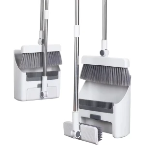 3-in-1 Magnetic Broom and Dustpan Combo Set with Long Handle for Home, Office, School, and Dorms