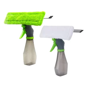 3 in 1 Microfiber Window Glass Cleaning Tool Squeegee Spray Bottle Plastic Handle Portable Manual for Home Cleaning
