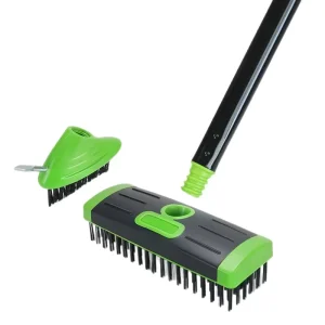 3 in 1 Telescopic Steel Wire Weeding Brush Interchangeable Heads Patio Tile Gap Moss Weed Cleaning Garden Tool Kit