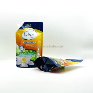 3. 5 Kilograms Leak Proof Liquid Self Standing Bag Empty Soap Liquid Laundry Detergent Vertical Faucet Bag Reusable sealed PE