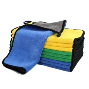 30*40 400GSM Microfiber Coral Velvet Car Drying Towels 2 Colors Composite Coral Fleece Towel Car Wash Cloth