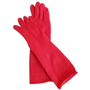 30 Cm 38CM 40 CM 16 Inches Household Kitchen Dish Washing Red Rubber Extra Long Latex Cleaning Gloves