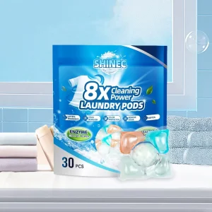 30 Count Luxury Fruity Scented 5 In 1 Laundry Capsules Long Lasting Fragrance Laundry Detergent Pods with Scent Beads