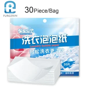 30 PCS Bag Laundry Tablets Concentrated Washing Powder Underwear Detergent Sheet Laundry Bubble Paper Clothing Cleaning Products