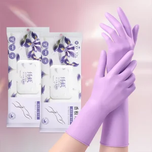 30 Pcs Nitrile Household Gloves 30cm Reusable Food Grade Resistant Waterproof Touchscreen Dishwashing Kitchen Cleaning