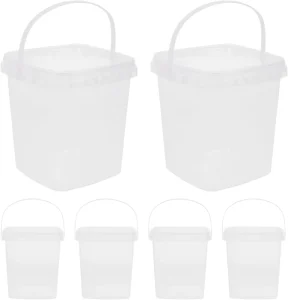 300ML 500ML 1L 2L 3L 5L BPA Free Empty Plastic Bucket with Lid Airtight PP Jars Clear Container for Bulk Food Storage